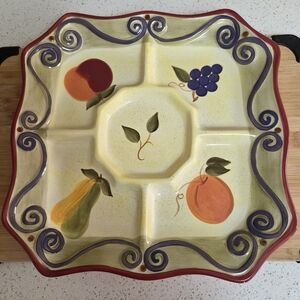 TableTops Gallery Medici Fruit Hand Painted and Hand Crafted PLatter.